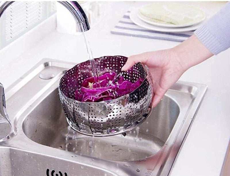 SEASPIRIT Folding Collapsible Basket Stainless Steel Vegetable Steamer Instant Pot Accessories for Food - Image 2