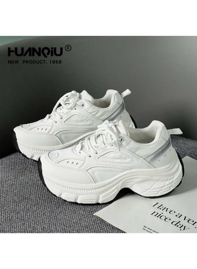 UNIVERSAL Versatile Platform Dad Shoes】women's Spring/autumn Fashion Height-increasing Mesh White Sneakers Casual Sports Shoes - Image 2