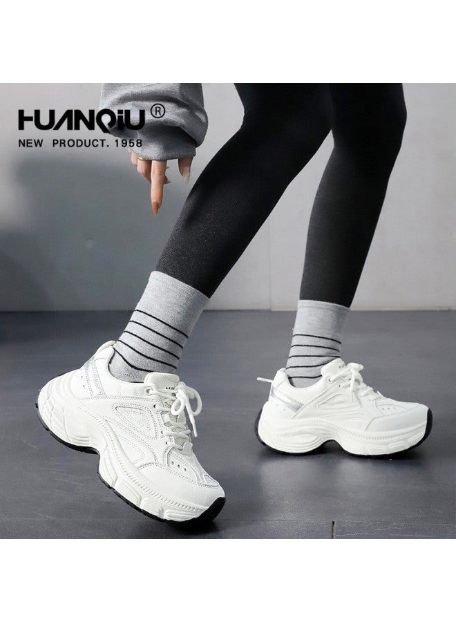 UNIVERSAL Versatile Platform Dad Shoes】women's Spring/autumn Fashion Height-increasing Mesh White Sneakers Casual Sports Shoes - Image 3