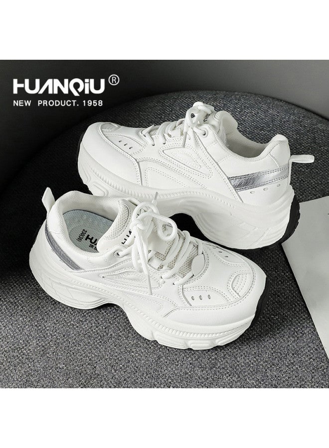 UNIVERSAL Versatile Platform Dad Shoes】women's Spring/autumn Fashion Height-increasing Mesh White Sneakers Casual Sports Shoes - Image 4
