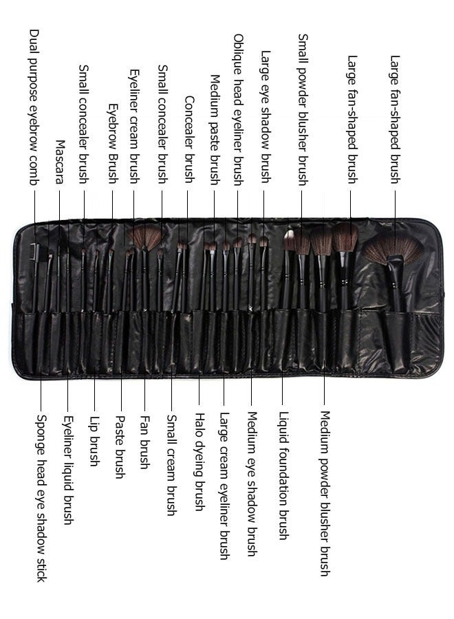 Professional Make-up Brush Set Black, 24 Makeup Brushes with PU Leather Bag, Soft and Non Fading, Durable and Easy To Store, Makeup Set - Image 3