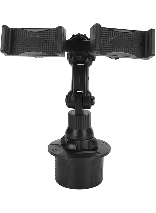 جيكتسي حامل هاتف مزدوج للسيارة، حامل أكواب، حامل هاتف للسيارة قابل للتعديل بزاوية 360 درجة، عالمي للهواتف الذكية من 3 إلى 7 بوصات - Image 1