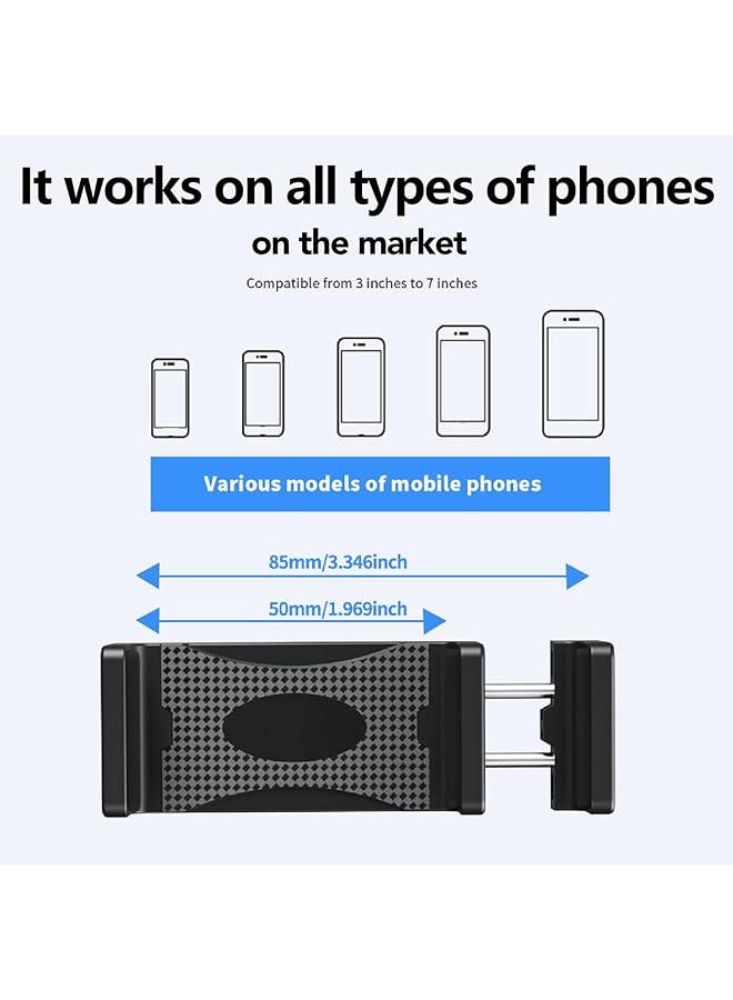 جيكتسي حامل هاتف مزدوج للسيارة، حامل أكواب، حامل هاتف للسيارة قابل للتعديل بزاوية 360 درجة، عالمي للهواتف الذكية من 3 إلى 7 بوصات - Image 3