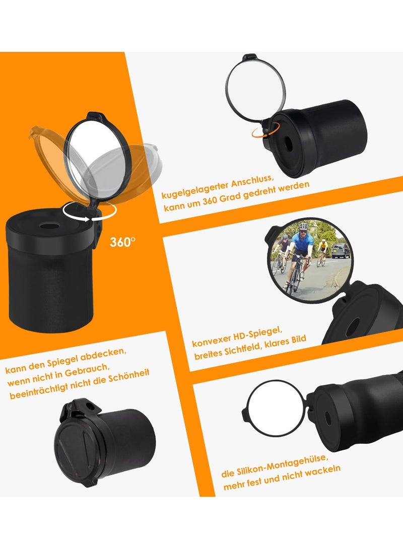 Zikra Bicycle Mirror for Handlebars, Foldable Road bike mirror for Handlebars, Cycle Rear View Mirror, Universal 360° Rotating Mini Handlebar mirror, Cycle Rear View Mirror for Road Bikes - Image 3