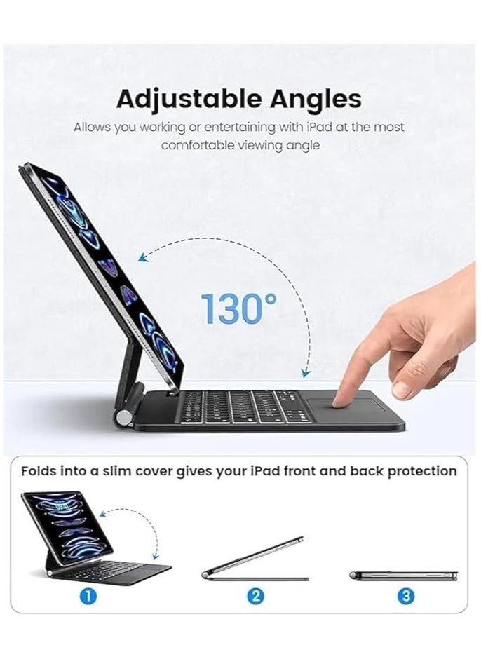 General - Magic Smart Bluetooth Keyboard Case Compatible with HUAWEI MateBook E 2023 12.6 Inch DRR-W76 with Trackpad RGB Keyboard for MateBook E 2023 - Image 1