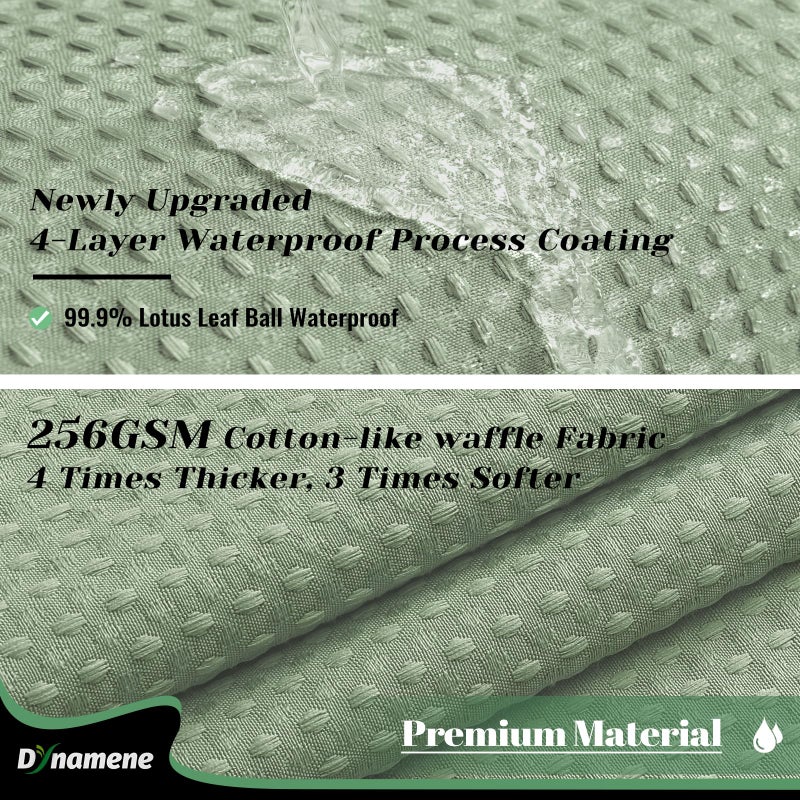 Dynamene Extra Surtain Long Shower Stain 84 بوصة بطول وافل النسيج ستارة دش للحمام طويل القضيب مقاوم للماء الستار بطانة مع خطاف في خطاف في Mesh Mesh Top Window Sage Green 72x84 - Image 1