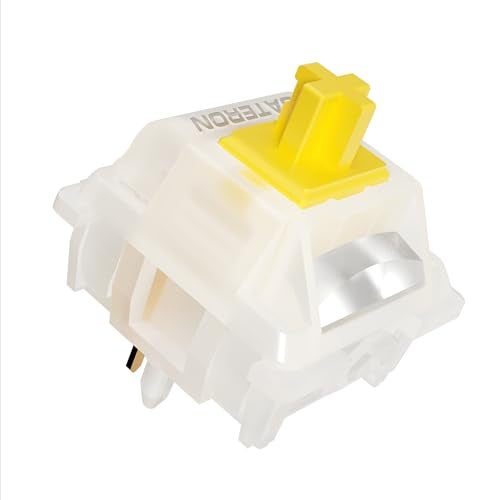 kutethy GATERON Milky Yellow Pro V3 Keyboard Switches, Pre-lubed Linear 5 pin for All MX Mechanical Keyboard (36PCS) - Image 1