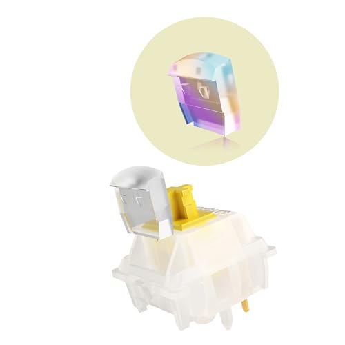 kutethy GATERON Milky Yellow Pro V3 Keyboard Switches, Pre-lubed Linear 5 pin for All MX Mechanical Keyboard (36PCS) - Image 2