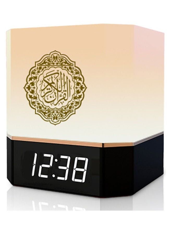 A portable speaker for the Qur’an with a 3D design, a small size that works with smart Bluetooth, white, and it supports memorizing the Qur’an, with the ability to choose from 18 reciters and 14 langu - Image 1