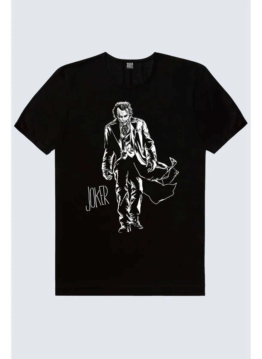 Rock&Roll Joker with Coat Black Short Sleeve Men's T-Shirt