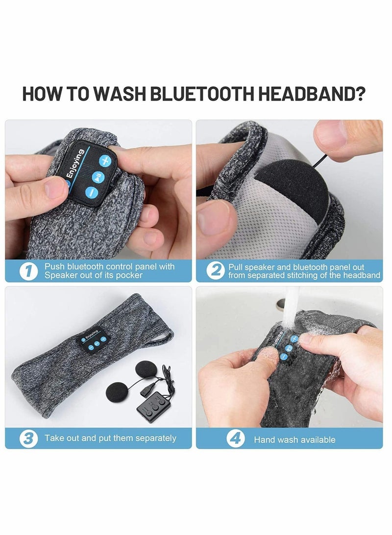 Captaintech Sleep Headphones Wireless, V5.0 Sports Headband Headphones with Ultra-Thin HD Stereo Speakers, Ultra-Soft Sleeping Headphones, for Sports, Yoga, Side Sleepers, Air Travel and Relaxation - Image 4