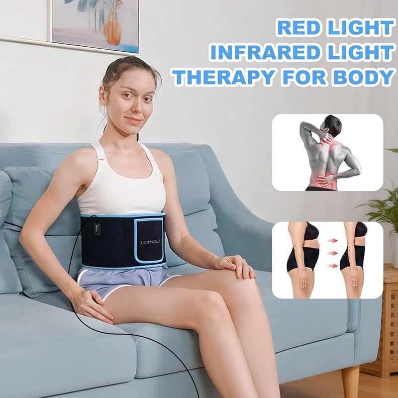 feangli Red Light Therapy Belt Device for Body Pain Relief,Near Infrared LED Red Light Lipo Belt,Flexible Wearable Wrap Deep Therapy Pad for Waist Back Shoulder Joints - Image 2