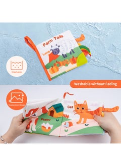 Generic Infant Early Childhood Education Three-dimensional Tail Cloth Book Tear Not To Rip With Bb Ring Paper Forest Animal Cloth Book Toy 0-3 Years Old-Colour:6919-2 Animal Style  - Image 4