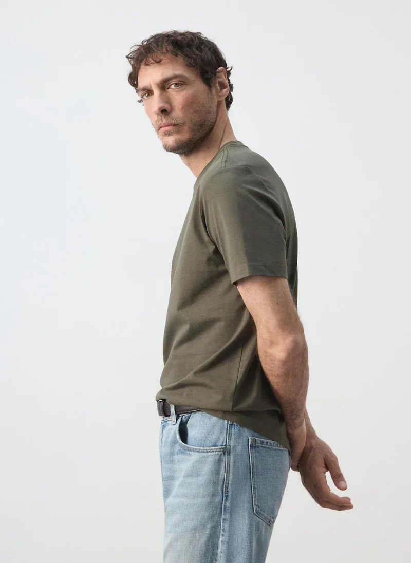 Mango Man 39-DARK CAZA Slim-Fit 180-Gsm T-Shirt for Men | Best Price UAE