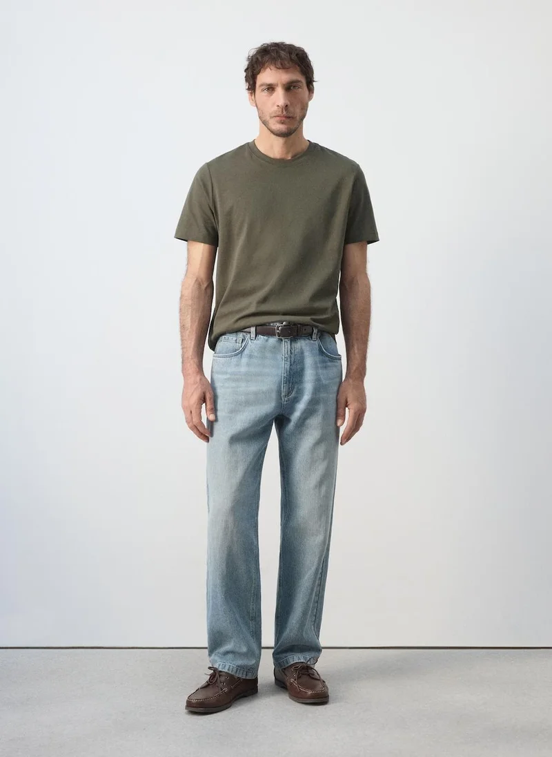 Mango Man 39-DARK CAZA Slim-Fit 180-Gsm T-Shirt for Men | Best Price UAE