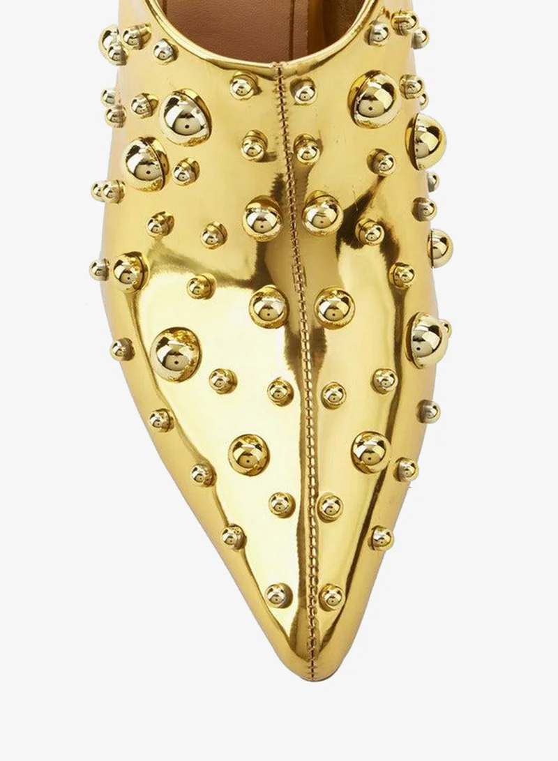 Celeste Gold Women Studded Stiletto Heel Mules for Women | Best Price UAE