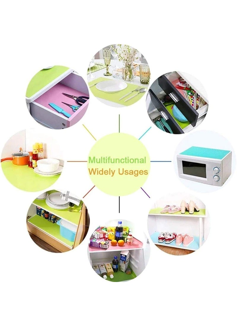 RangTeq RangTeq Waterproof AntiSlip and AntiSkid NonAdhesive Plastic Wardrobe Cupboard Shelf Liner Roll Fridge Mats Cabinet Mat for Kitchen Home Desks Dining Table Runner 45 X 125 cm Random Colour  - Image 2