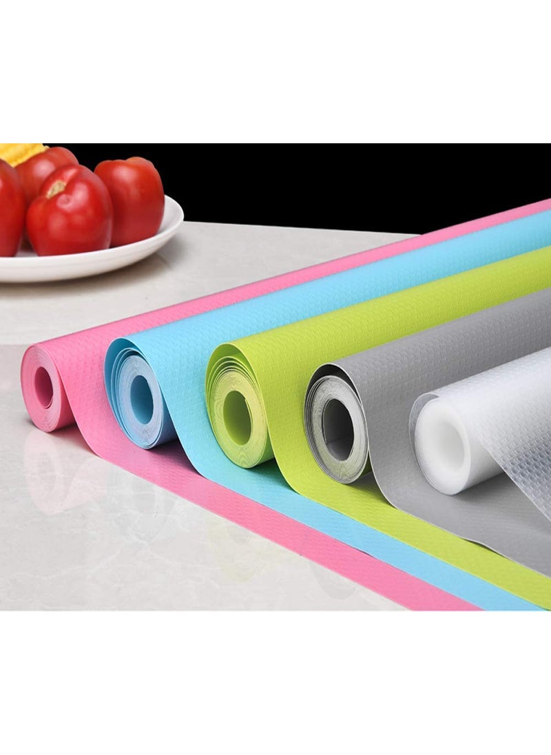RangTeq RangTeq Waterproof AntiSlip and AntiSkid NonAdhesive Plastic Wardrobe Cupboard Shelf Liner Roll Fridge Mats Cabinet Mat for Kitchen Home Desks Dining Table Runner 45 X 125 cm Random Colour  - Image 1