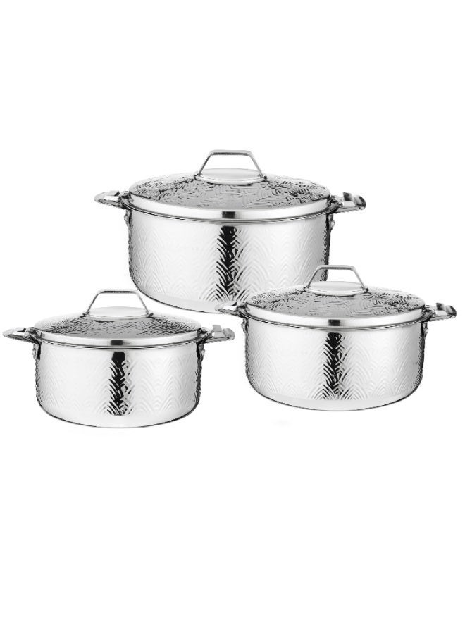 ماكسيما ✨ طقم حافظات طعام ستيل فاخر – 1500 | 2500 | 3500 مل 🍲🔥  فخامة الهند… وجودة تدوم 🤍 - Image 3