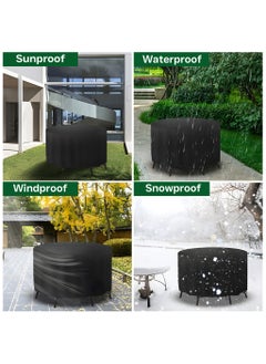 Topify TOPIFY Round Patio Furniture cover, Oxford Material 210D Table Cover, Outdoor Furniture Cover Waterproof, UV Resistant- 120 x 74 cm  - Image 3