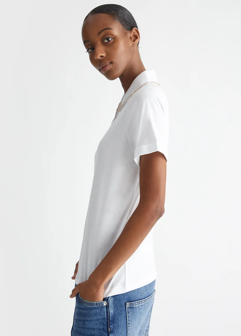 Liu Jo Polo shirt with rhinestones