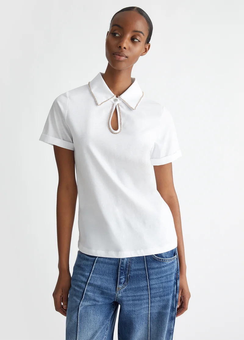 Liu Jo Polo shirt with rhinestones