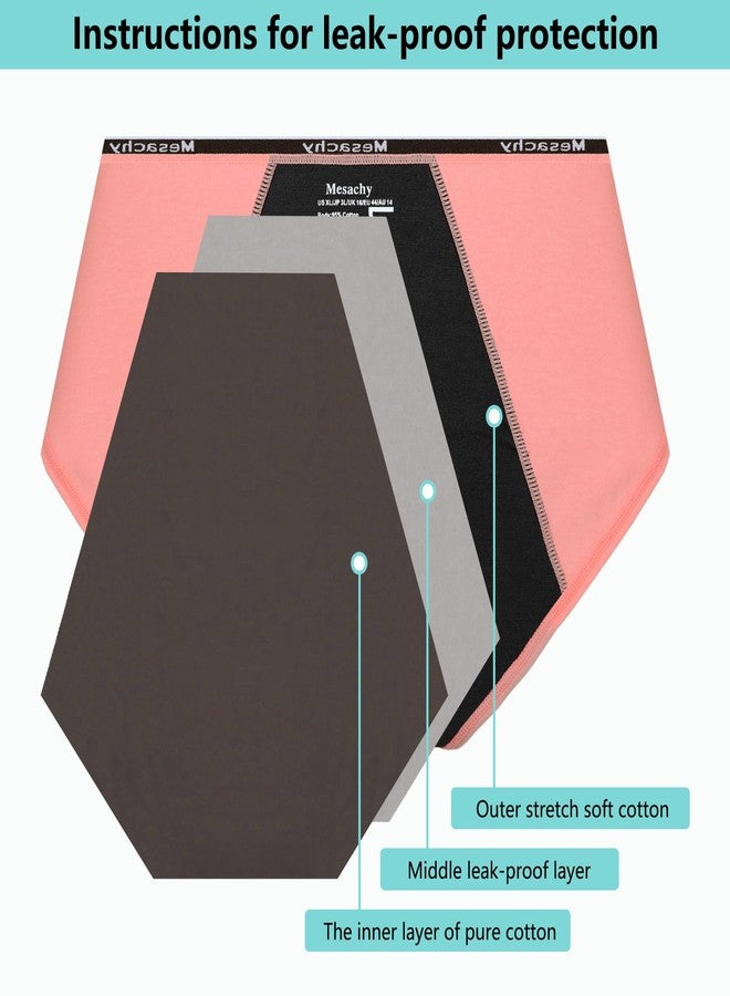 Mesachy Girls Period Underwear Period Panties for Teens Menstrual Leakproof Protective Cotton Briefs - Image 3