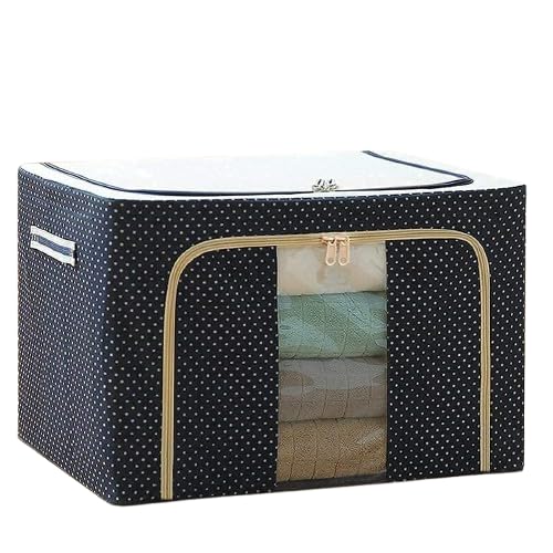 HR Happy HR Happy 66 Ltr storage bag Foldable Steel Frame Cloths Zip Organizer Bag and Oxford Fabric Storage Living Cover Boxes For Wardrobe Organizer Shelves Clothes Sarees Bed Sheet Blanket  - Image 1