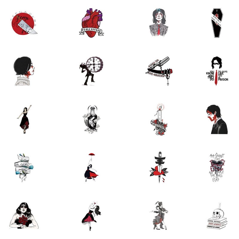 YEESACG 50pcs Punk Band Sticker, Cute Cartoon Vinyl Waterproof Stickers for Water Bottle,Skateboard,Laptop,Phone,Journaling,Scrapbooking Decals for Party Supply Decor - Image 2