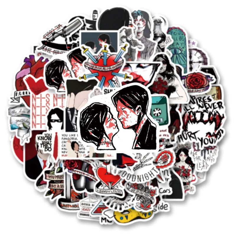 YEESACG 50pcs Punk Band Sticker, Cute Cartoon Vinyl Waterproof Stickers for Water Bottle,Skateboard,Laptop,Phone,Journaling,Scrapbooking Decals for Party Supply Decor - Image 4