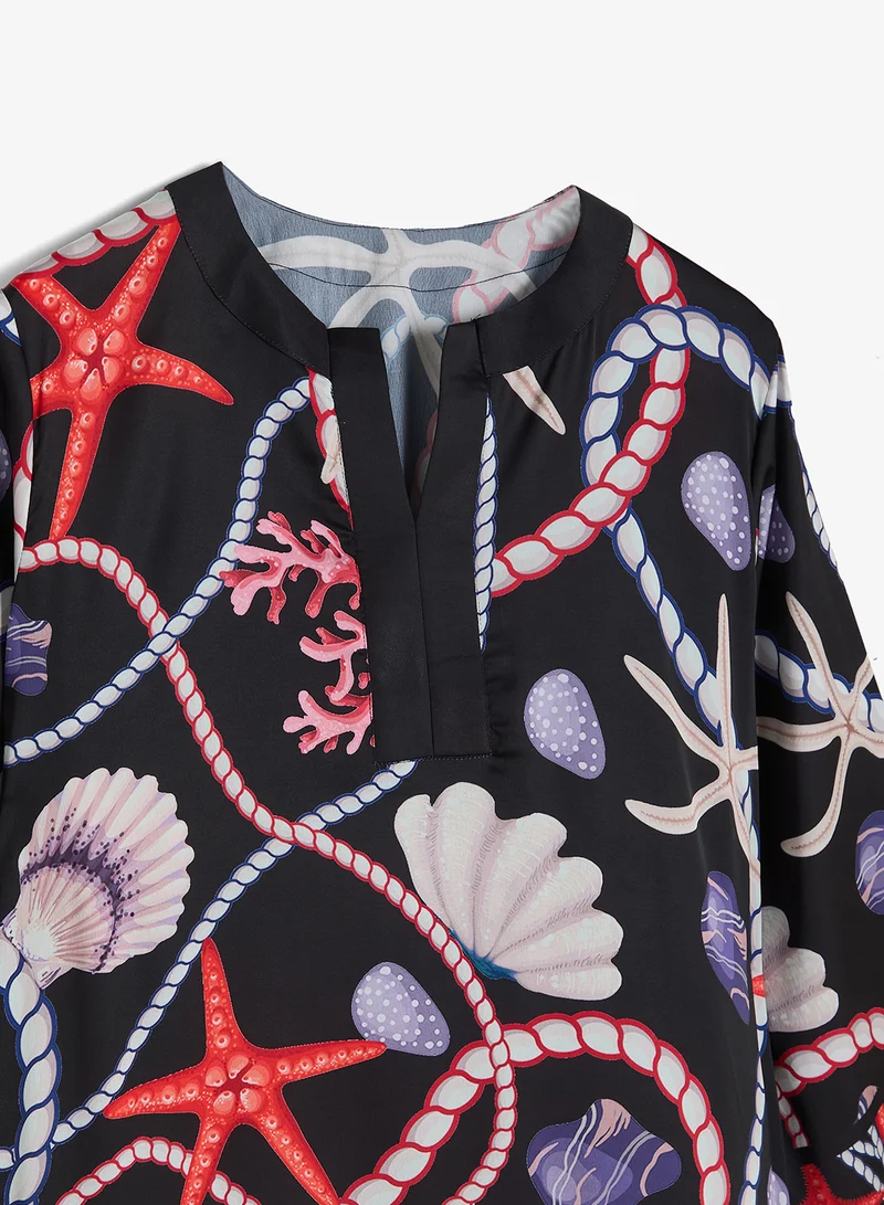 FYOR  Timeless Chain Print Kaftan Dress for Women | Best Price UAE