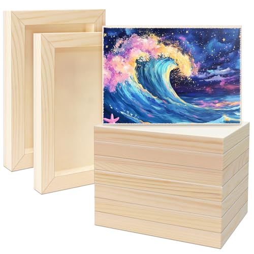 FSWCCK 10 Pack 5 x 7 inch Wood Panel Boards, Unfinished Wood Canvas Panels for Crafts, Painting Canvas, DIY Art Projects, Pouring, Arts Use with Oils, Acrylics - Image 1
