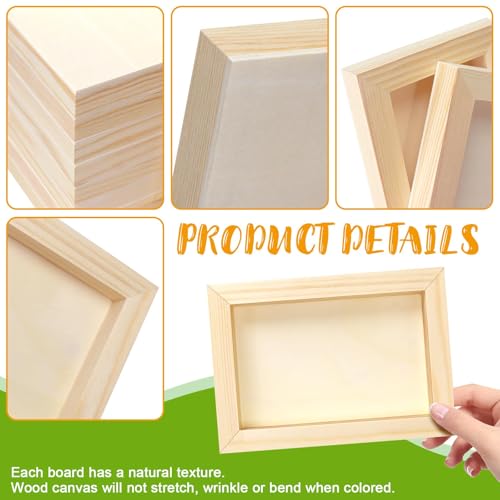 FSWCCK 10 Pack 5 x 7 inch Wood Panel Boards, Unfinished Wood Canvas Panels for Crafts, Painting Canvas, DIY Art Projects, Pouring, Arts Use with Oils, Acrylics - Image 3