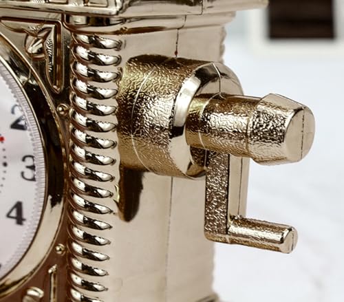 Spiaty Plastic Telephone Analog Desk Alarm Clock, Bronze, 16.5 Cm - Image 5