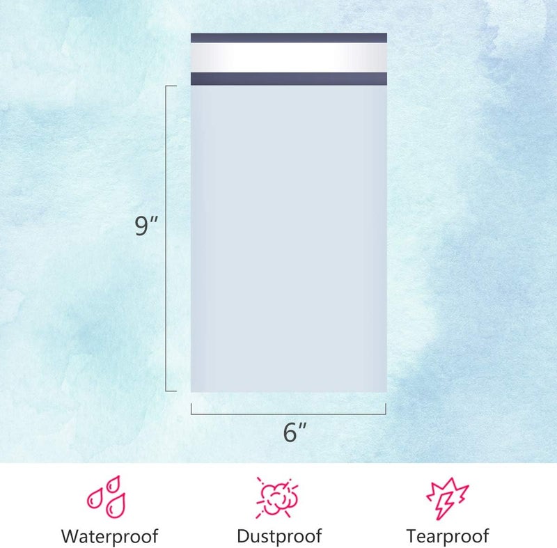 UCGOU Poly Mailers 6x9 Inch White 200 Pack Mini #1 Shipping Bags Strong Mailing Envelopes Thick Self Seal Adhesive Waterproof and Tear Proof Boutique Postal Small Business for Jewelry and More - Image 2