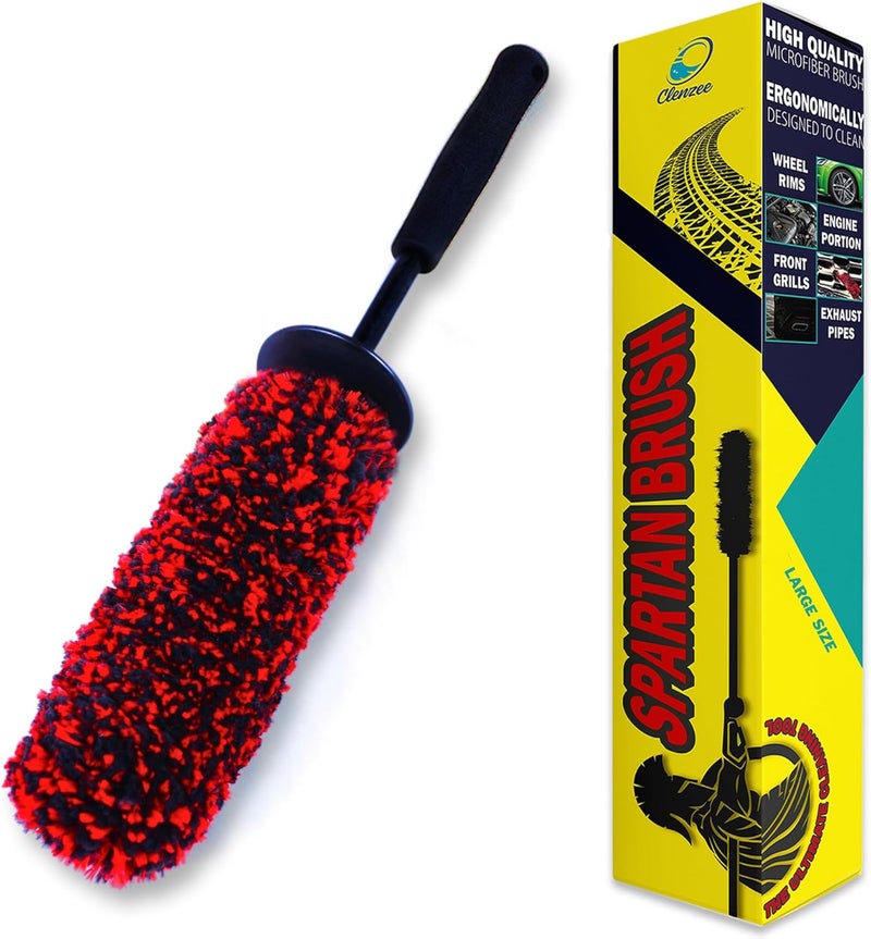 Clenzee Microfiber Wheel Brush - Soft Non Metallic Wheel Cleaner Brush, Rim Cleaner Brush and Tire Brush Non Bendable - Large Size - Image 1