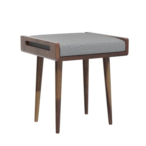 IThree Solid sheesham Wood Furniture Stool/Seat/Ottoman/Bench in Solid Sheesham Wood Stool with Cushion | Sitting Chair with Handle Natural Finish - Image 4