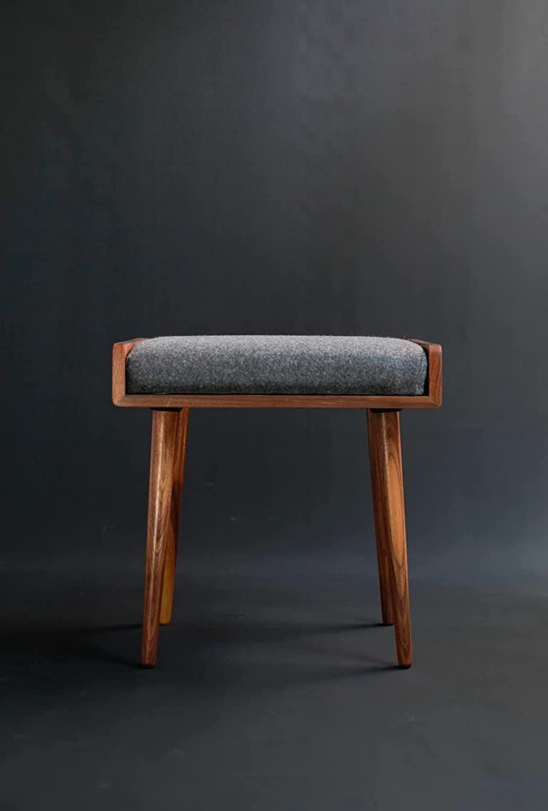 IThree Solid sheesham Wood Furniture Stool/Seat/Ottoman/Bench in Solid Sheesham Wood Stool with Cushion | Sitting Chair with Handle Natural Finish - Image 2