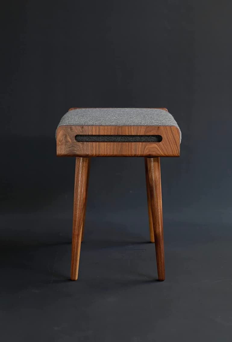 IThree Solid sheesham Wood Furniture Stool/Seat/Ottoman/Bench in Solid Sheesham Wood Stool with Cushion | Sitting Chair with Handle Natural Finish - Image 5