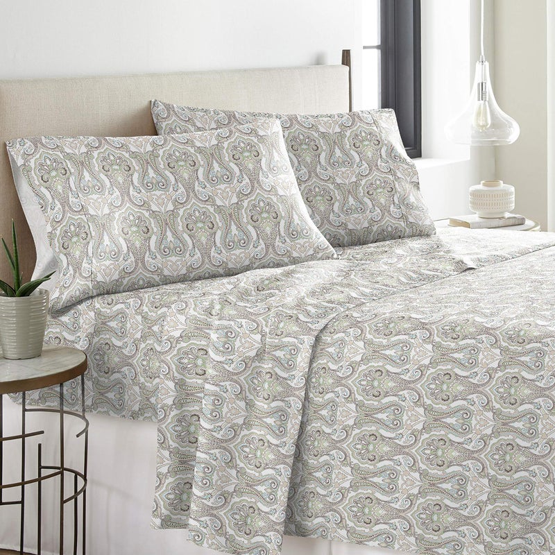 Pointehaven Flannel 170 GSM Sheet Set,Cal King Paisley - Image 2