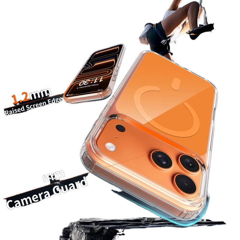 MagSafe Case | Drop Protection | Strong Magnetic | Shockproof Cover for iPhone 13 | Orange - Image 5