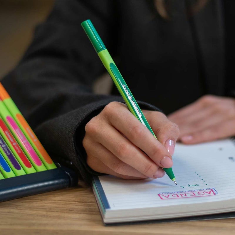 Schneider قلم فايلاينر من شneider مع حقيبة قابلة للوقوف، 0.4 مم، 16 قطعة، ألوان متنوعة (191092) - Image 2