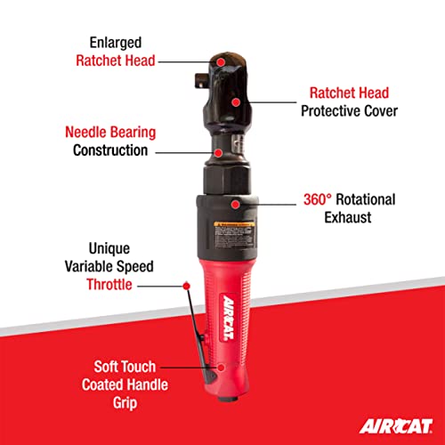 AIRCAT 806 3/8" Ratchet, Small, Red/Black - Image 2