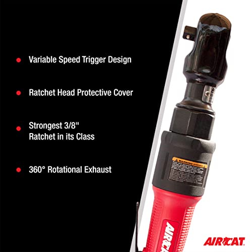 AIRCAT 806 3/8" Ratchet, Small, Red/Black - Image 5