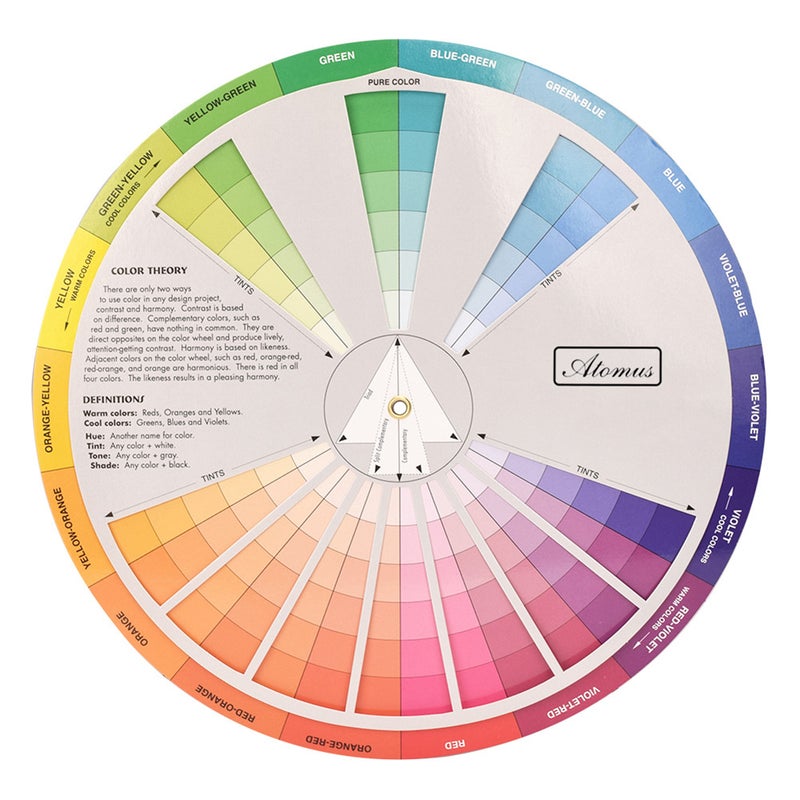 Color Wheel Paper Card: 12-Color Standard Size - Multi-Scene Color Matching Guide - Tattoo & Nail Pigment Reference for Artists, Designers and Color Learners - Image 1