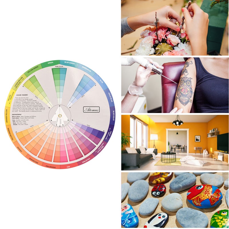 Color Wheel Paper Card: 12-Color Standard Size - Multi-Scene Color Matching Guide - Tattoo & Nail Pigment Reference for Artists, Designers and Color Learners - Image 5