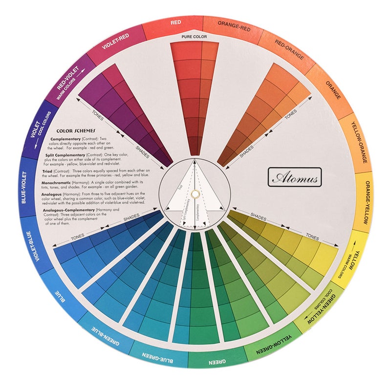 Color Wheel Paper Card: 12-Color Standard Size - Multi-Scene Color Matching Guide - Tattoo & Nail Pigment Reference for Artists, Designers and Color Learners - Image 2