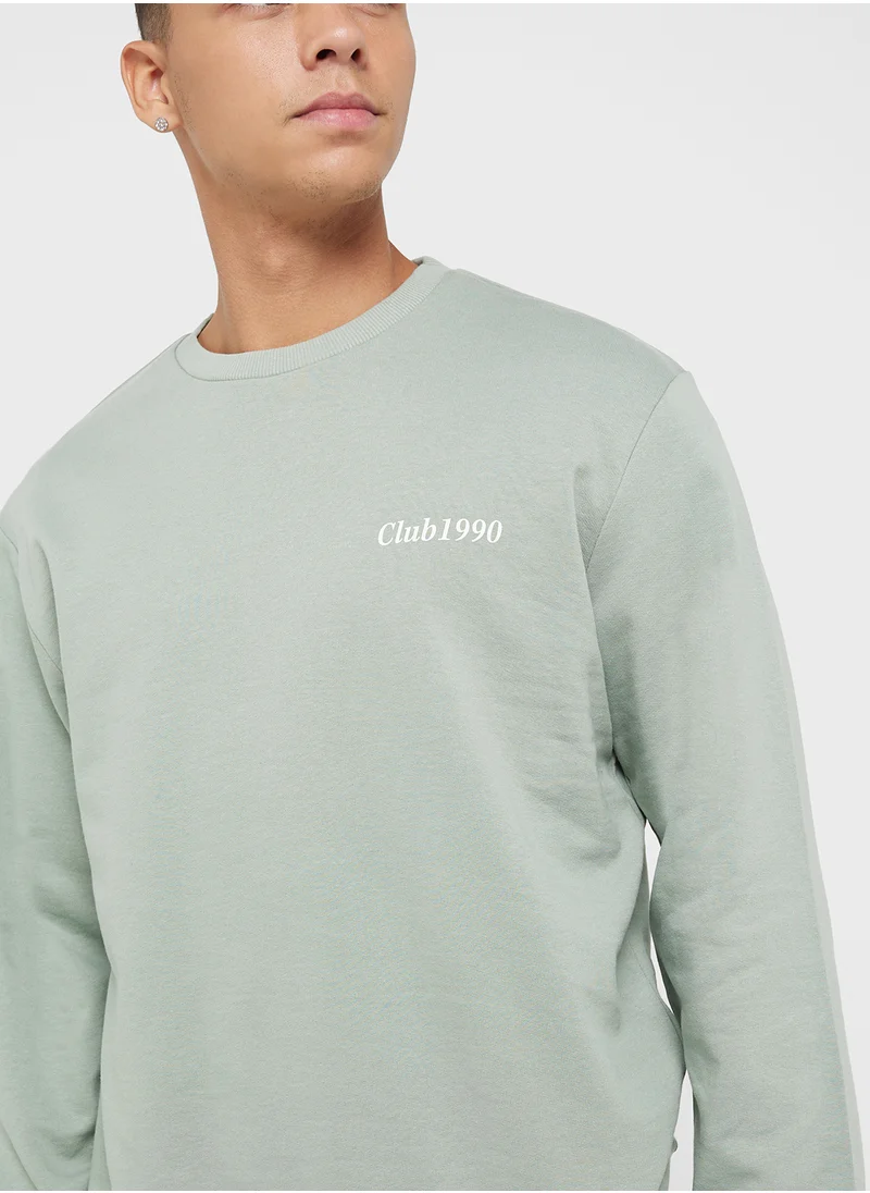 جاك اند جونز Logo Print Sweatshirt