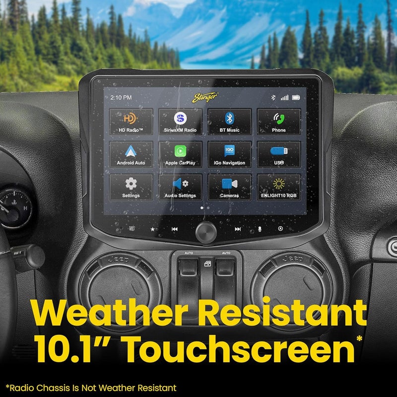 Stinger HORIZON10 10.1" Jeep Wrangler JK (2011-18) Flush Stereo Radio Complete Kit - Image 4