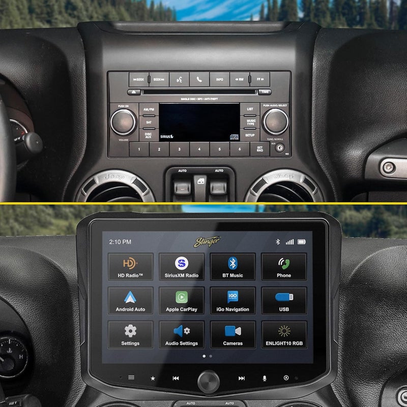 Stinger HORIZON10 10.1" Jeep Wrangler JK (2011-18) Flush Stereo Radio Complete Kit - Image 2